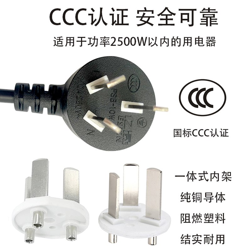 國(guó)標(biāo)梅花尾雙頭電源線